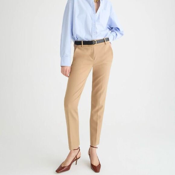 J. Crew Cameron slim cropped pant in four-season‎ stretch Size 0 camel tan - Picture 1 of 10